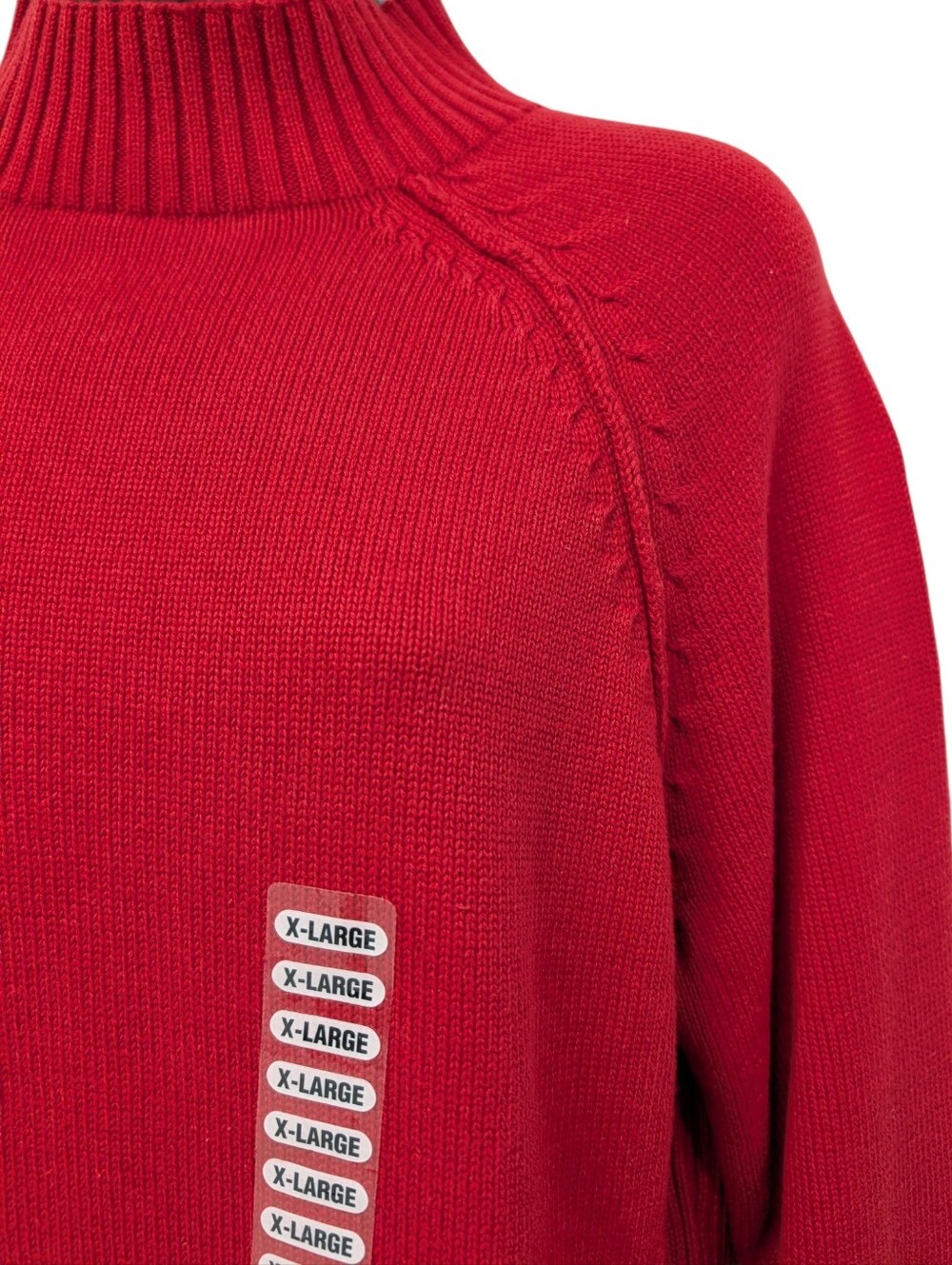 Relativity Womens Red Mock Neck Ribbed Knit Pullover Raglan Sweater Size XL NWT - Picture 4 of 7